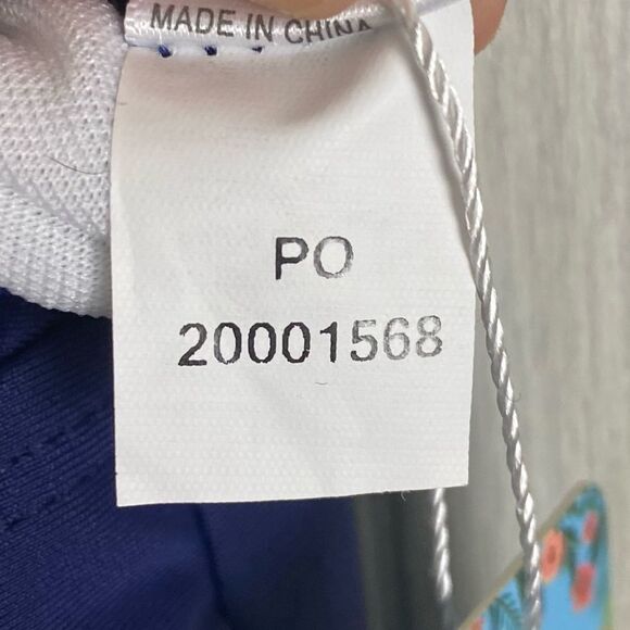 Yonique | Navy Blue Swim Dress With V-Neck Mesh Detail Size Large - Picture 10 of 10